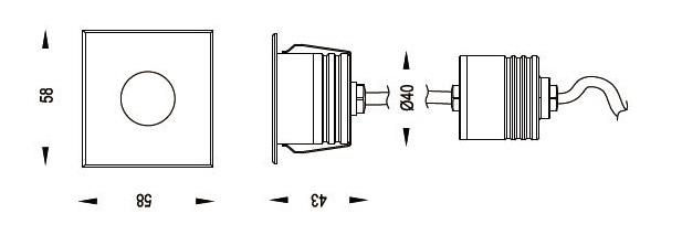 B2XAS0157, B2XAS0118 (RGB) φω'τα 1 * 2W 3W Inground των τετραγωνικών τοποθετημένα κάλυψη οδηγήσεων με τον εξωτερικό οδηγό για τον υπαίθριο φωτισμό 2