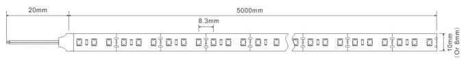 Υψηλό R9 αξία CRI 90 φως 10mm FPC 120LEDs/μ λουρίδων 3528 εύκαμπτων οδηγήσεων SDCM < 3 0