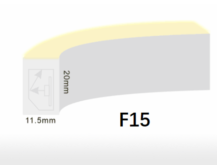 Λουρίδα F15 SPI 24VDC 12W των ευκίνητων οδηγήσεων νέου/UV ανθεκτικό PVC μετρητών με την έγχυση φορμών 0