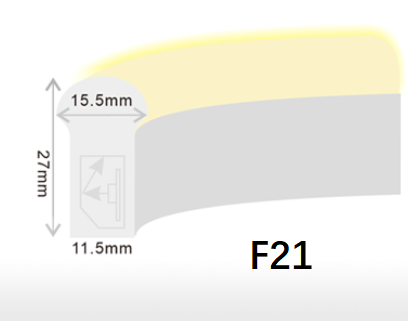 Η λουρίδα των οδηγήσεων νέου F15 F21 DMX ανάβει το διευθετήσιμο επίπεδο/καλυμμένο δια θόλου μετρητή CRI80 IP68 μορφής 9W/αδιάβροχο 1