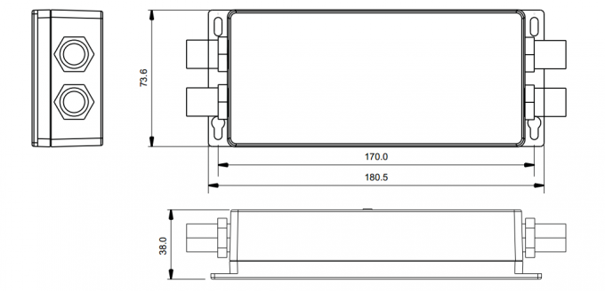Αδιάβροχος RGB ελεγκτής 100 λουρίδων 3 CH DMX512 οδηγήσεων υψηλής τάσης IP67 - εισαγωγή & παραγωγή 240V 0